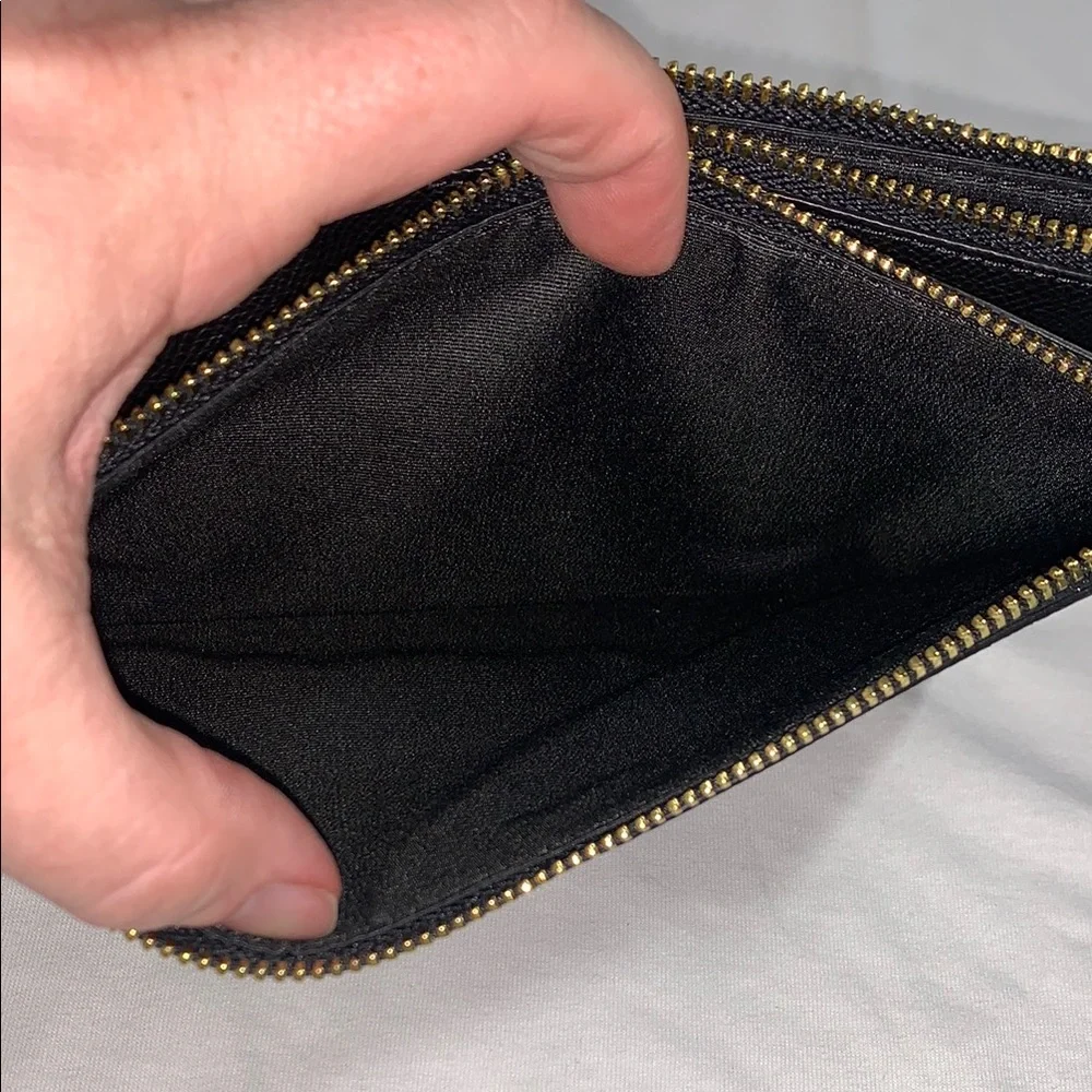 Coach Black Leather‎ Wristlet with Gold Details - 5100